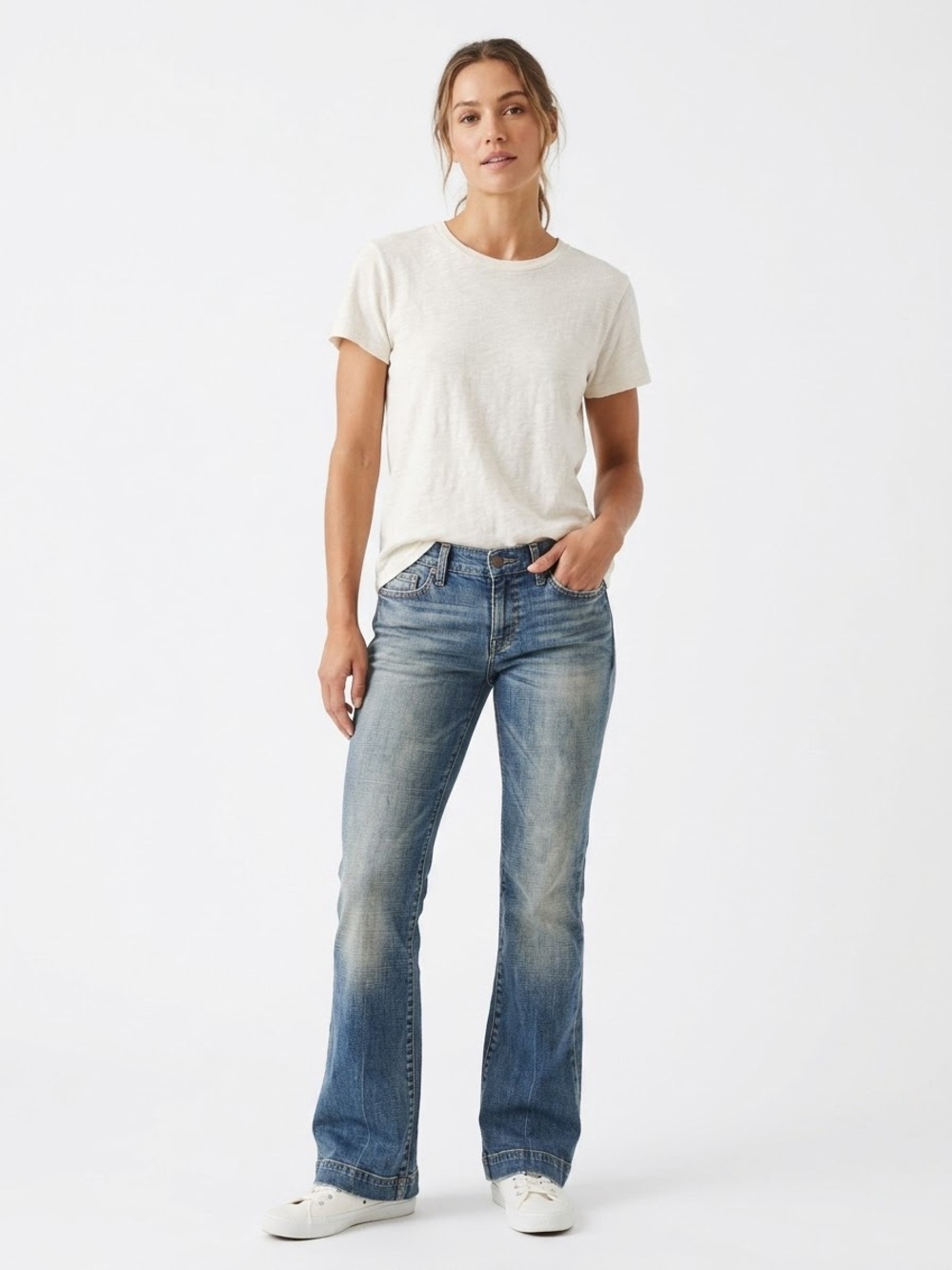 7 For All Mankind Women’s Light Blue Wide Leg Jeans
